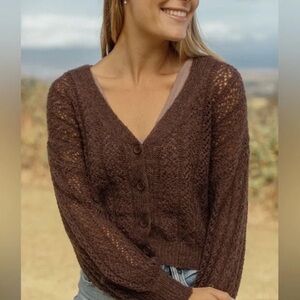 Neuflora Morgan Cardigan Brown Size Medium